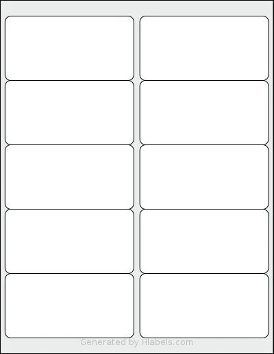 Betckey® 10UP template with 10 rectangular 4 x 2 inch labels per sheet, on Letter-size adhesive blank label sheets.