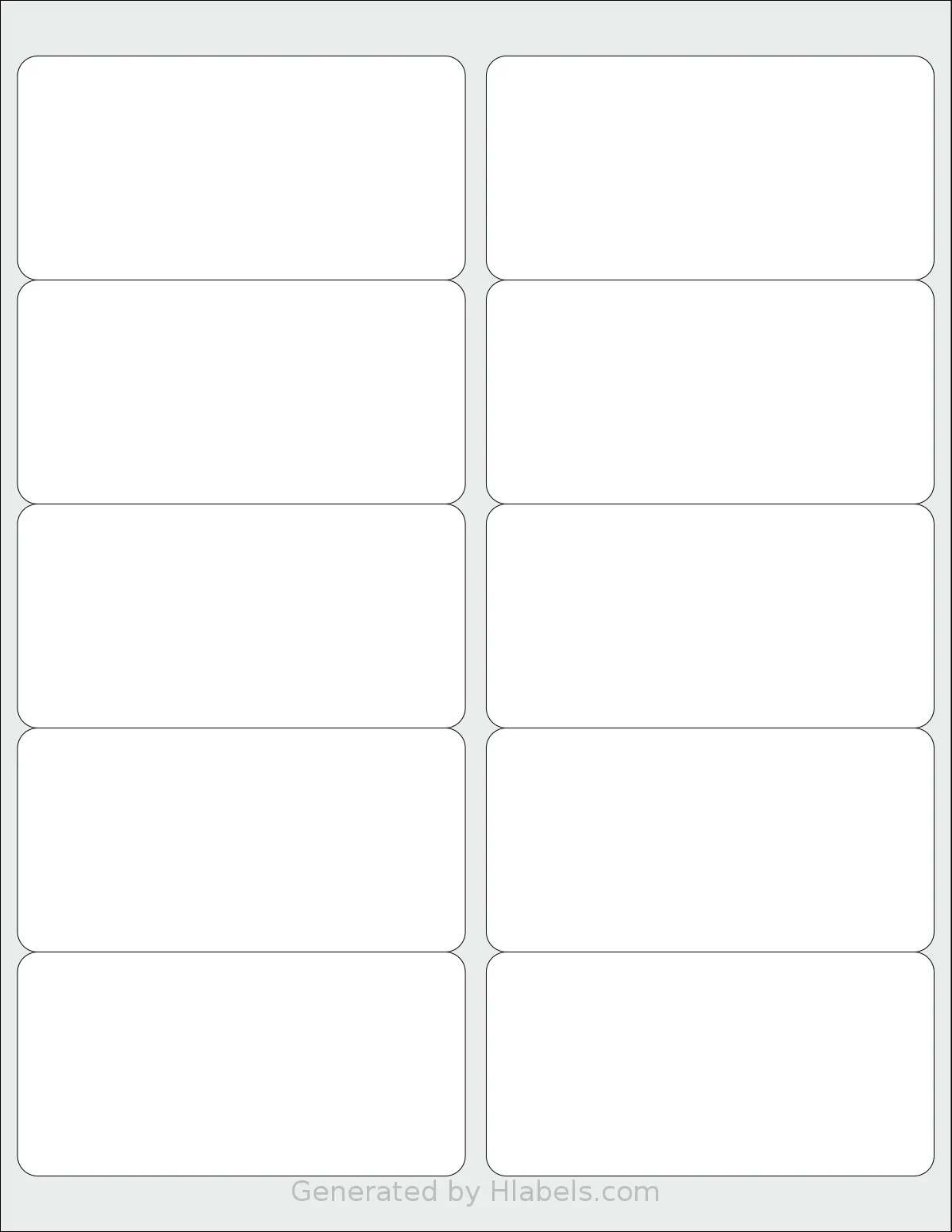 Betckey® 10UP template with 10 rectangular 4 x 2 inch labels per sheet, on Letter-size adhesive blank label sheets.