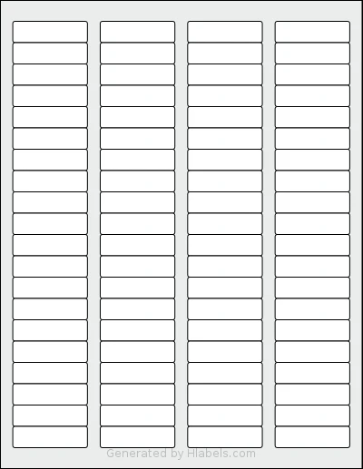 Betckey® 80UP template with 80 rectangular 1.75 x 0.5 inch labels per sheet, on Letter-size adhesive blank label sheets.