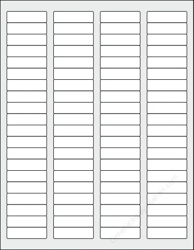 BlancoLabels® DL-1755 template with 80 rectangular 1.75 x 0.5 inch labels per sheet, on Letter-size adhesive blank label sheets.