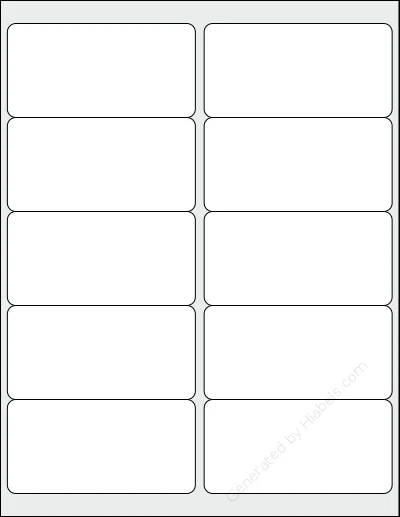 BlancoLabels® DL-4020 template with 10 rectangular 4 x 2 inch labels per sheet, on Letter-size adhesive blank label sheets.