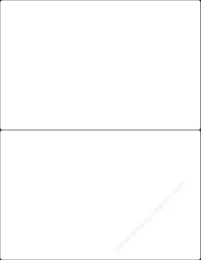 BlancoLabels® DL-8555 template with 2 rectangular 8.5 x 5.5 inch labels per sheet, on Letter-size adhesive blank label sheets.
