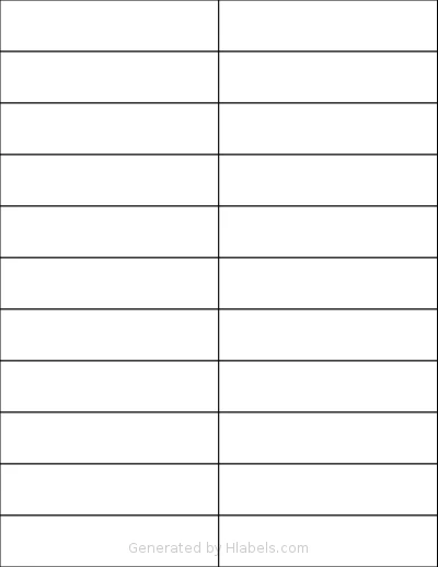 Blanklabels® EL-SL-22 template with 22 rectangular 4.25 x 1 inch labels per sheet, on Letter-size adhesive blank label sheets.