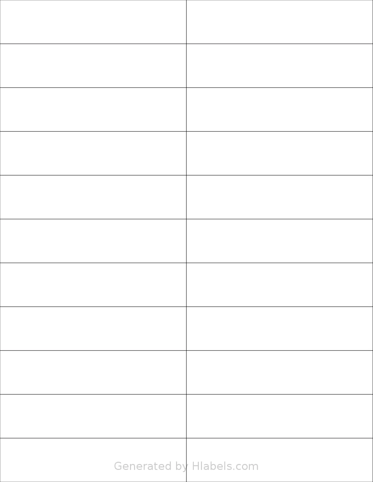 Blanklabels® EL-SL-22 template with 22 rectangular 4.25 x 1 inch labels per sheet, on Letter-size adhesive blank label sheets.