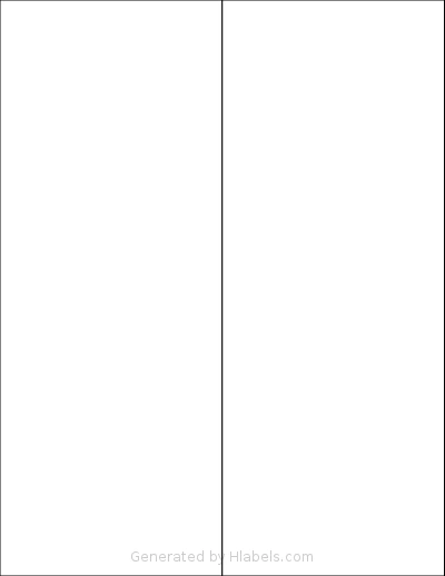 Blanklabels® EL-SL-V2 template with 2 rectangular 4.25 x 11 inch labels per sheet, on Letter-size adhesive blank label sheets.