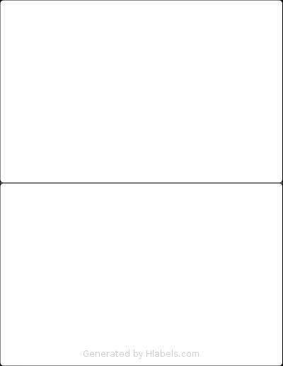 Bleidruck® 2UP template with 2 rectangular 8.5 x 5.5 inch labels per sheet, on Letter-size adhesive blank label sheets.