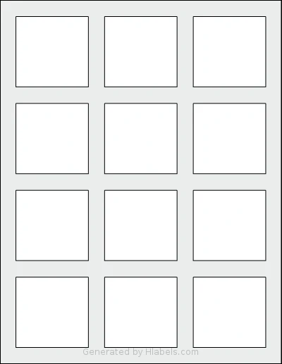 Bleidruck® LipBalm template with 12 rectangular 2.1875 x 2.125 inch labels per sheet, on Letter-size adhesive blank label sheets.