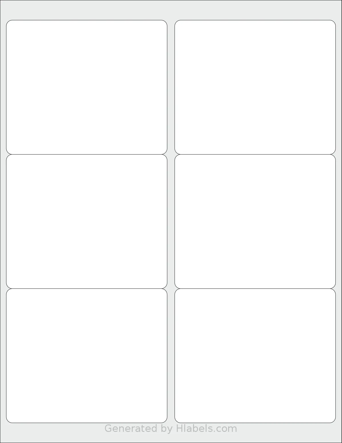 Bostlabels® 6UP-FBA template with 6 rectangular 4 x 3.3333 inch labels per sheet, on Letter-size adhesive blank label sheets.