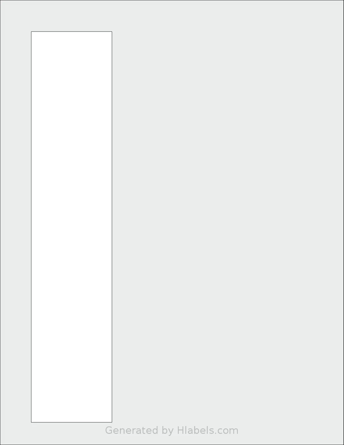 BusinessSource® BSN11186B template with 1 rectangular 1.9945 x 9.66 inch labels per sheet, on Letter-size adhesive blank label sheets.