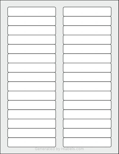 BusinessSource® BSN26102 Template BusinessSource® BSN26102 template with 30 rectangular 3.438 x 0.666 inch labels per sheet, on Letter-size adhesive blank label sheets.