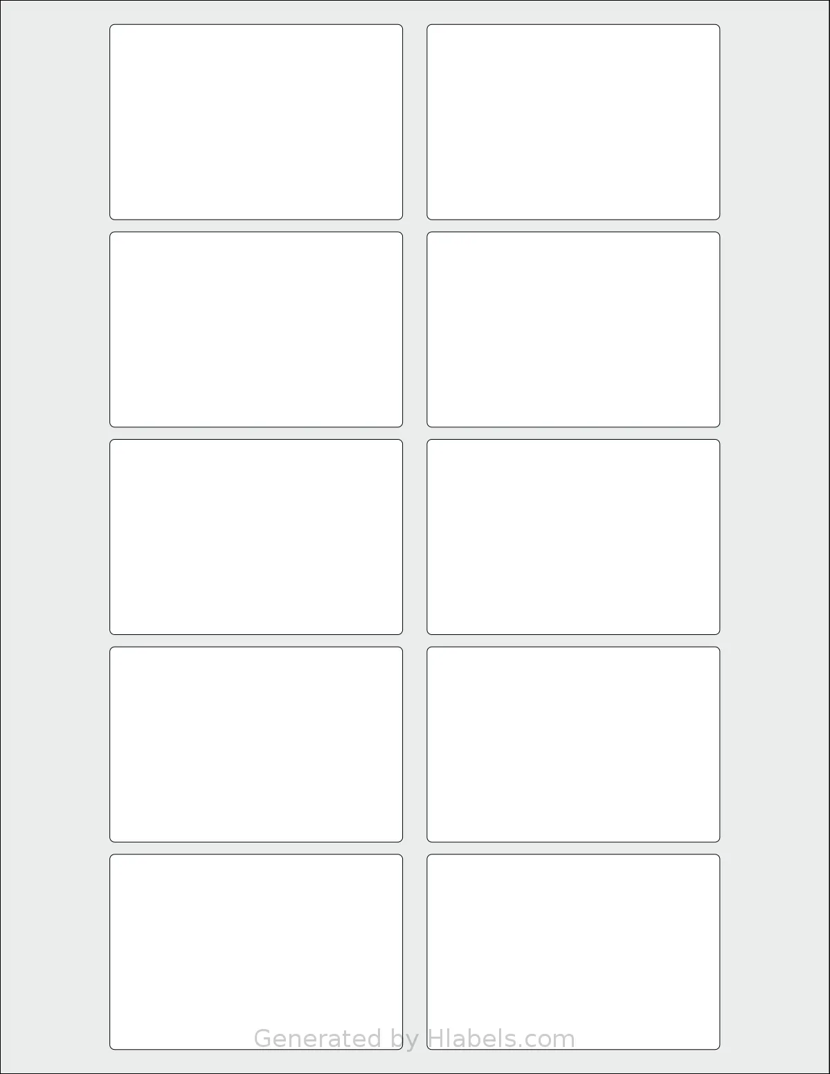 CanadaLabels® L37MPM template with 10 rectangular 3 x 2 inch labels per sheet, on Letter-size adhesive blank label sheets.