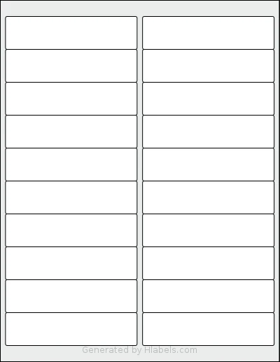 CanadaLabels® L3SGM template with 20 rectangular 4 x 1 inch labels per sheet, on Letter-size adhesive blank label sheets.