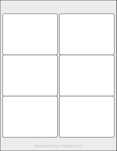 Dashleigh® 8381 Template Dashleigh® 8381 template with 6 rectangular 4 x 3 inch labels per sheet, on Letter-size adhesive blank label sheets.