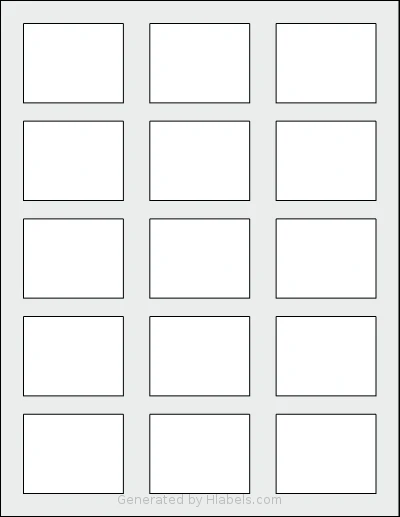 Dashleigh® 8383 Template Dashleigh® 8383 template with 15 rectangular 2.125 x 1.6875 inch labels per sheet, on Letter-size adhesive blank label sheets.