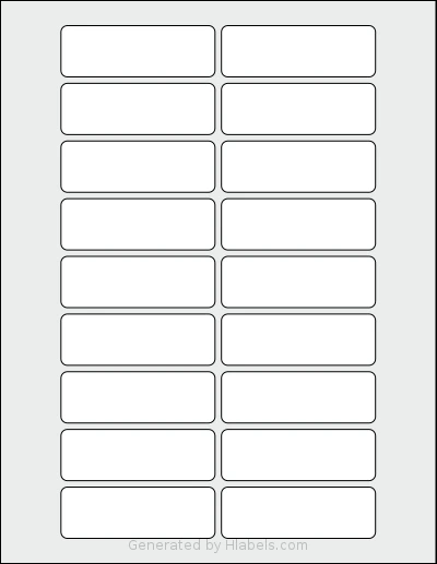 Dashleigh® 8384 Template Dashleigh® 8384 template with 18 rectangular 3 x 1 inch labels per sheet, on Letter-size adhesive blank label sheets.