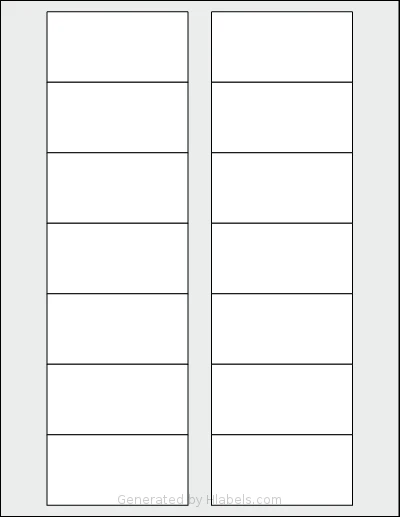 Dashleigh® 8386 Template Dashleigh® 8386 template with 14 rectangular 3 x 1.5 inch labels per sheet, on Letter-size adhesive blank label sheets.