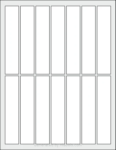 Dashleigh® 8390 Template Dashleigh® 8390 template with 14 rectangular 1 x 5 inch labels per sheet, on Letter-size adhesive blank label sheets.