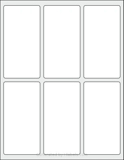 Dashleigh® 8393 Template Dashleigh® 8393 template with 6 rectangular 2.5 x 5 inch labels per sheet, on Letter-size adhesive blank label sheets.