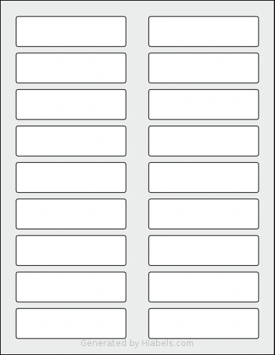 Dashleigh® 8394 Template Dashleigh® 8394 template with 18 rectangular 3.4 x 0.93 inch labels per sheet, on Letter-size adhesive blank label sheets.