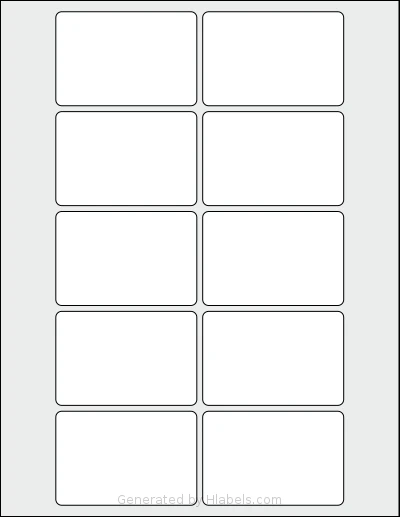 Dashleigh® 8397 Template Dashleigh® 8397 template with 10 rectangular 3 x 2 inch labels per sheet, on Letter-size adhesive blank label sheets.