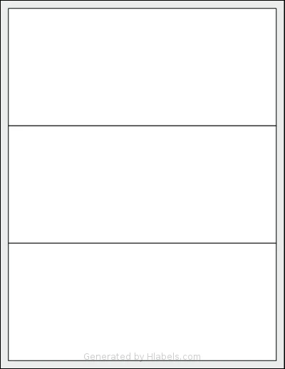 Dashleigh® 8398 Template Dashleigh® 8398 template with 3 rectangular 8 x 3.5 inch labels per sheet, on Letter-size adhesive blank label sheets.
