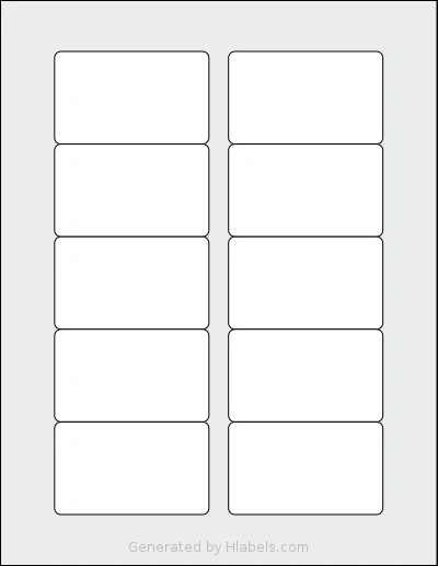Dashleigh® 8400 Template Dashleigh® 8400 template with 10 rectangular 3 x 1.8 inch labels per sheet, on Letter-size adhesive blank label sheets.