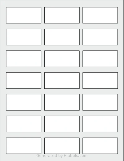 Dashleigh® 8406 Template Dashleigh® 8406 template with 21 rectangular 2.4 x 1.1 inch labels per sheet, on Letter-size adhesive blank label sheets.