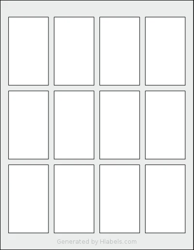 Dashleigh® 8407 Template Dashleigh® 8407 template with 12 rectangular 1.75 x 3 inch labels per sheet, on Letter-size adhesive blank label sheets.