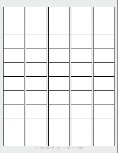 Dashleigh® 8409 Template Dashleigh® 8409 template with 50 rectangular 1.5 x 1 inch labels per sheet, on Letter-size adhesive blank label sheets.