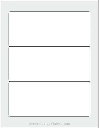 Dashleigh® 8411 Template Dashleigh® 8411 template with 3 rectangular 7 x 3 inch labels per sheet, on Letter-size adhesive blank label sheets.