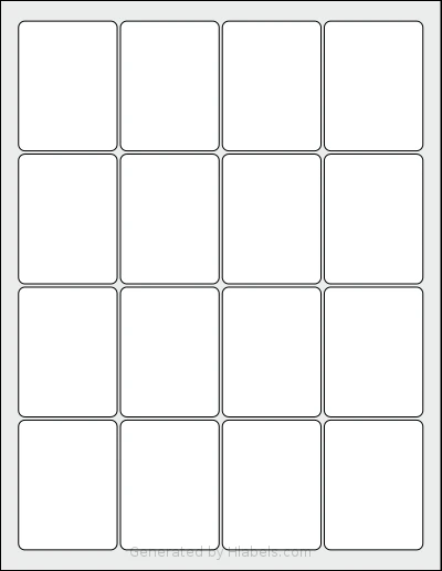 Dashleigh® 8415 Template Dashleigh® 8415 template with 16 rectangular 1.9 x 2.5 inch labels per sheet, on Letter-size adhesive blank label sheets.