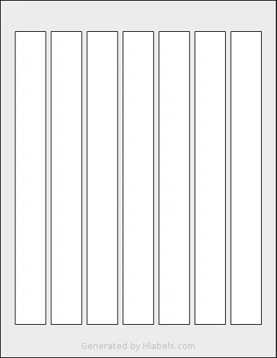 Dashleigh® 8418 Template Dashleigh® 8418 template with 7 rectangular 0.9375 x 9 inch labels per sheet, on Letter-size adhesive blank label sheets.