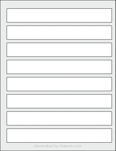 Dashleigh® 8419 Template Dashleigh® 8419 template with 8 rectangular 7.7 x 1 inch labels per sheet, on Letter-size adhesive blank label sheets.