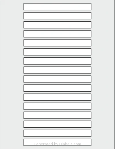 Dashleigh® 8420 Template Dashleigh® 8420 template with 16 rectangular 5 x 0.5 inch labels per sheet, on Letter-size adhesive blank label sheets.