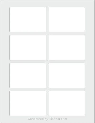 Dashleigh® 8430 Template Dashleigh® 8430 template with 8 rectangular 3.25 x 2.25 inch labels per sheet, on Letter-size adhesive blank label sheets.
