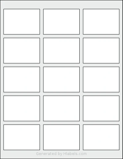 Dashleigh® 8431 Template Dashleigh® 8431 template with 15 rectangular 2.5 x 1.75 inch labels per sheet, on Letter-size adhesive blank label sheets.