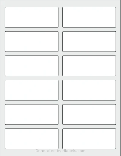 Dashleigh® 8439 Template Dashleigh® 8439 template with 12 rectangular 3.75 x 1.43 inch labels per sheet, on Letter-size adhesive blank label sheets.