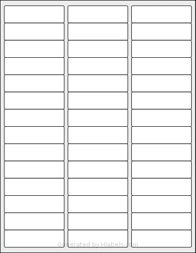 Dashleigh® 8445 Template Dashleigh® 8445 template with 42 rectangular 2.6 x 0.75 inch labels per sheet, on Letter-size adhesive blank label sheets.