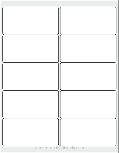 Dashleigh® 8447 Template Dashleigh® 8447 template with 10 rectangular 4 x 2 inch labels per sheet, on Letter-size adhesive blank label sheets.