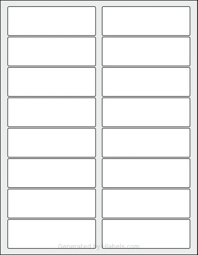 Demco® W14916700 template with 16 rectangular 3.7758 x 1.25 inch labels per sheet, on Letter-size adhesive blank label sheets.