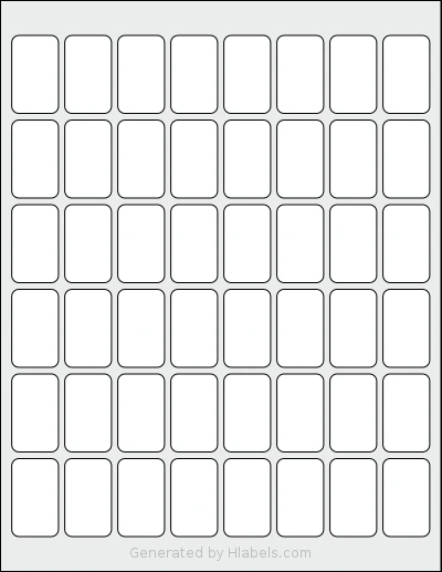Demco® W14916760 Template Demco® W14916760 template with 48 rectangular 0.9 x 1.5 inch labels per sheet, on Letter-size adhesive blank label sheets.