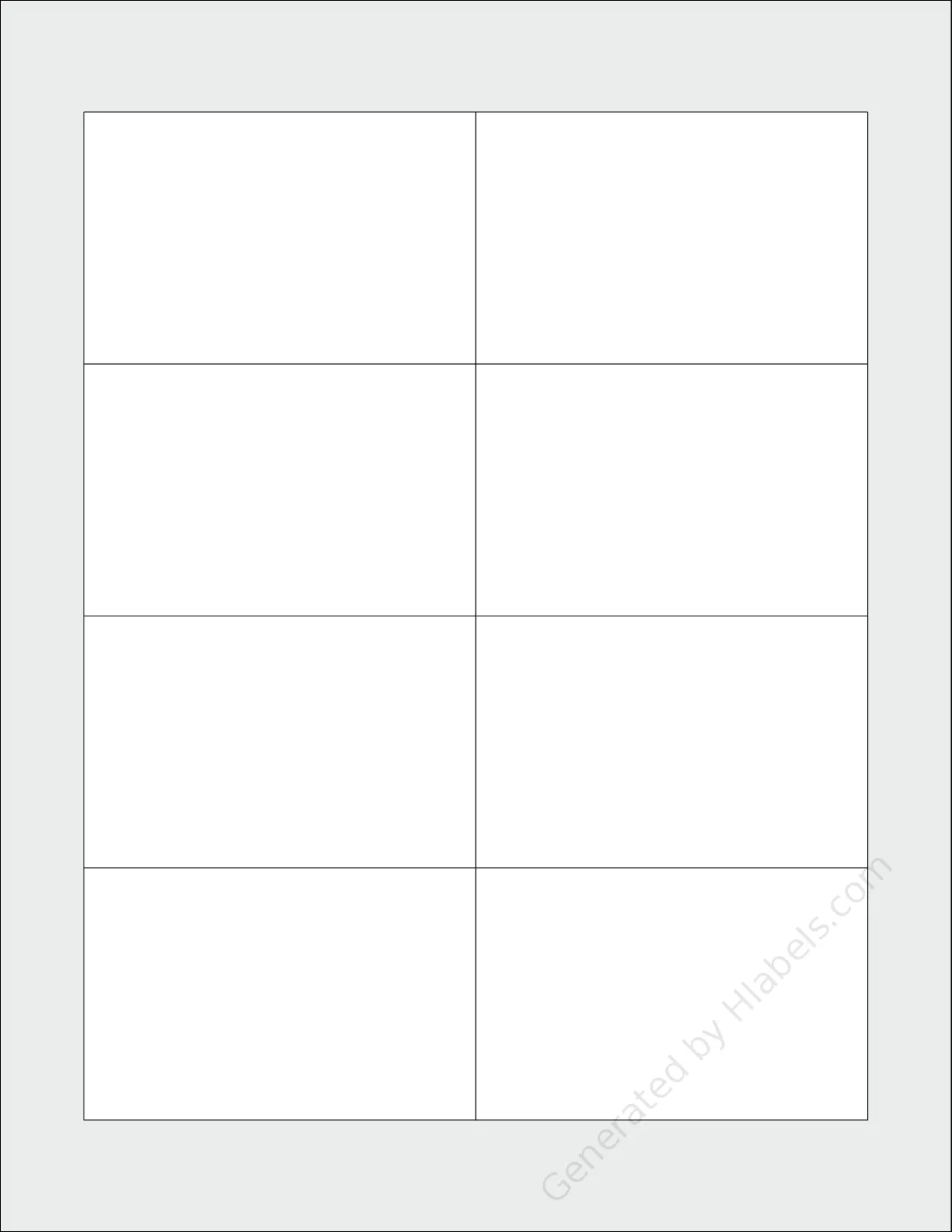 DesktopSupplies® 55161 template with 8 rectangular 3.5 x 2.25 inch labels per sheet, on Letter-size adhesive blank label sheets.