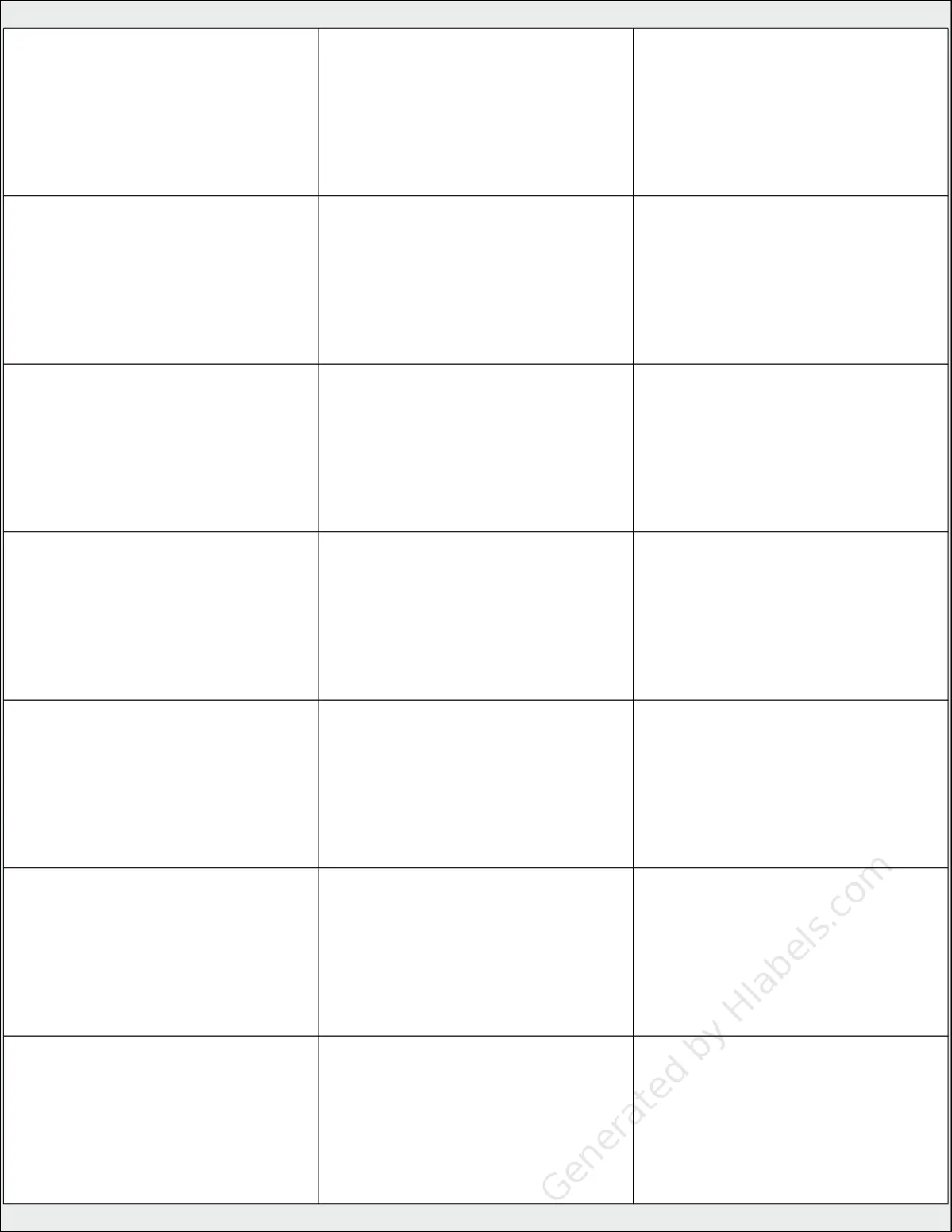 ElevatePackaging® LC2582 template with 21 rectangular 2.8125 x 1.5 inch labels per sheet, on Letter-size adhesive blank label sheets.