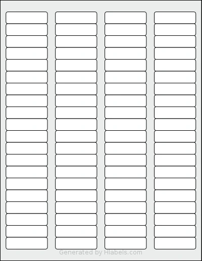Enko® EPS01AV5167V1 template with 80 rectangular 1.75 x 0.5 inch labels per sheet, on Letter-size adhesive blank label sheets.