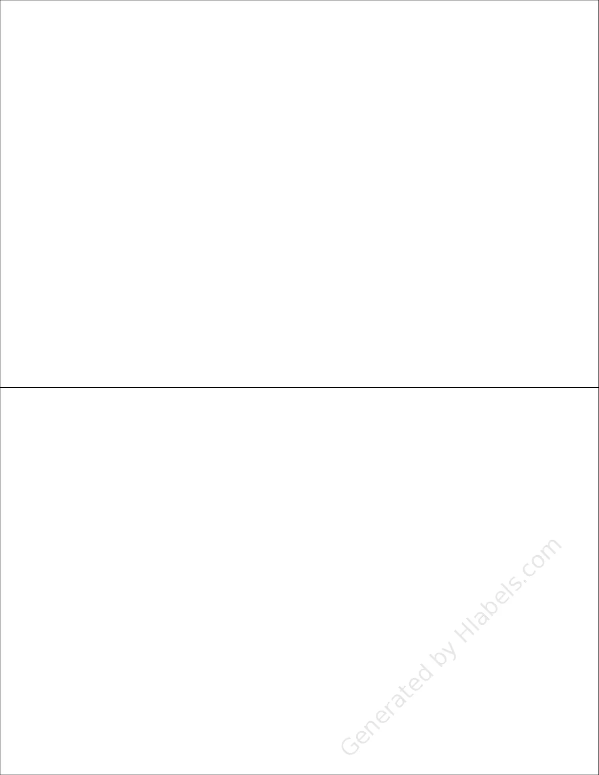 Everstix® 02100MWR template with 2 rectangular 8.5 x 5.5 inch labels per sheet, on Letter-size adhesive blank label sheets.