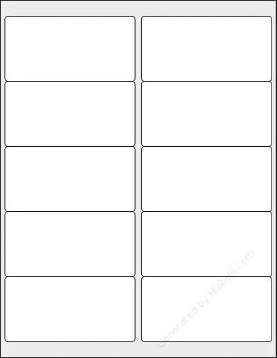 Everstix® 10100MWR template with 10 rectangular 4 x 2 inch labels per sheet, on Letter-size adhesive blank label sheets.