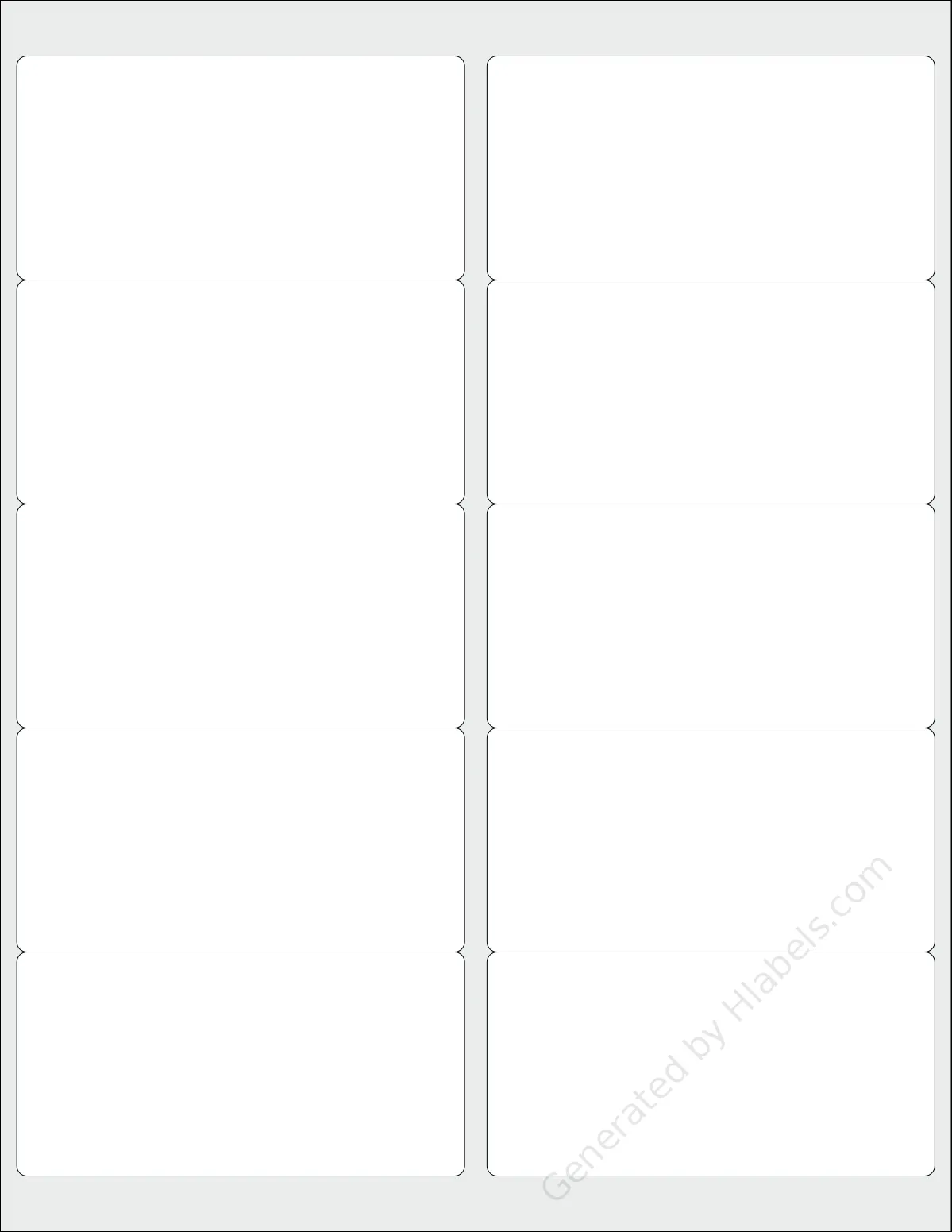 Everstix® 10100MWR template with 10 rectangular 4 x 2 inch labels per sheet, on Letter-size adhesive blank label sheets.
