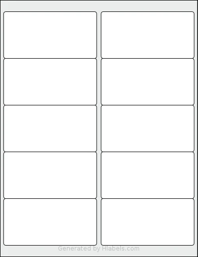 FungLam® 10UP template with 10 rectangular 4 x 2 inch labels per sheet, on Letter-size adhesive blank label sheets.