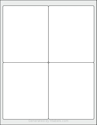 Gemsroyal® G445 Template Gemsroyal® G445 template with 4 rectangular 4 x 5 inch labels per sheet, on Letter-size adhesive blank label sheets.