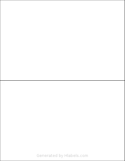 InpourPack® 2UP template with 2 rectangular 8.5 x 5.5 inch labels per sheet, on Letter-size adhesive blank label sheets.